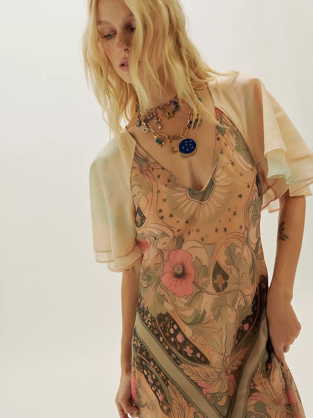 People Bohemian Floral Maxi Dress in Blush Pink - Picture 9 of 15